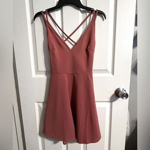 SHEIN Pink Backless Dress